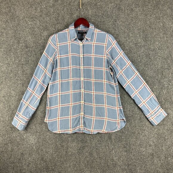 Banana Republic Blouse Womens Small Dillon Classic Fit Blue Button Up Cuffs - Picture 1 of 8